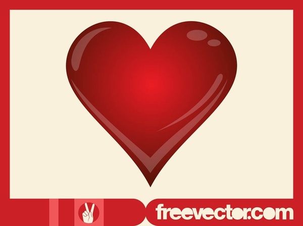 Shiny 3D Heart Free Vector