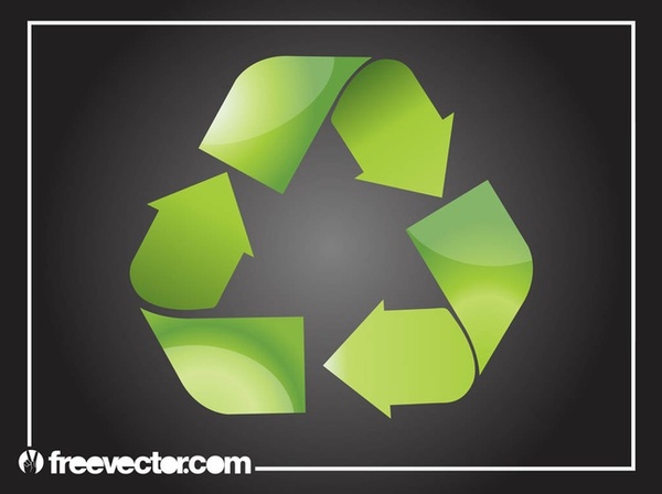 Shiny Recycling Symbol Free Vector