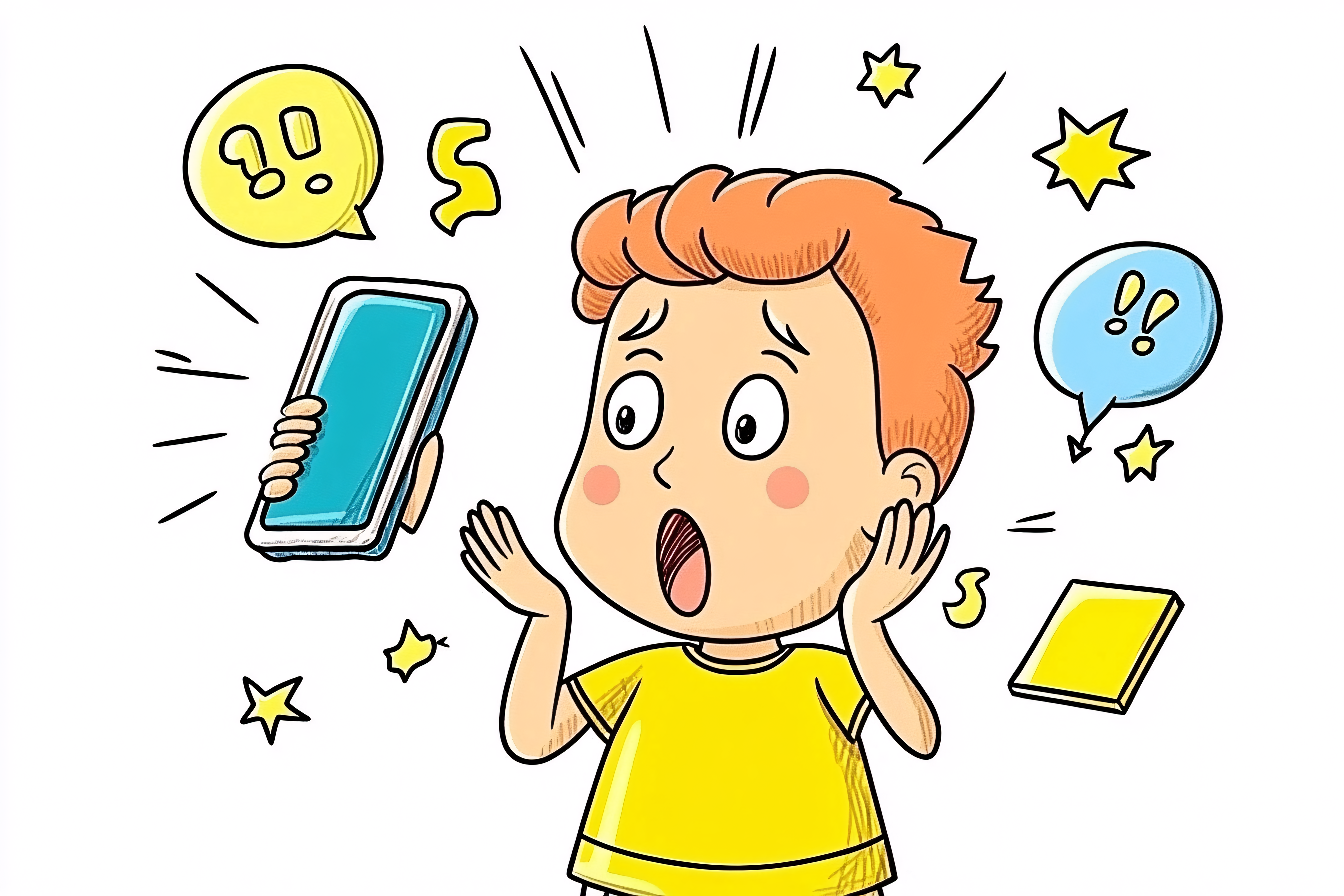 Shocked Boy with Smartphone