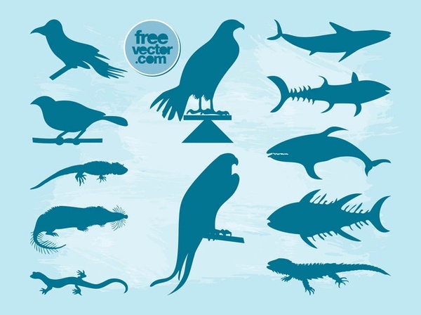 Silhouette Animals Free Vector