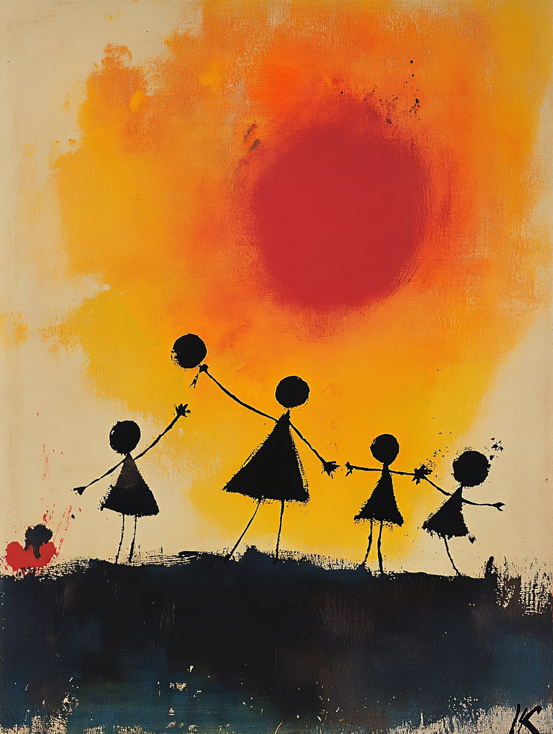 Silhouette Family Sunset