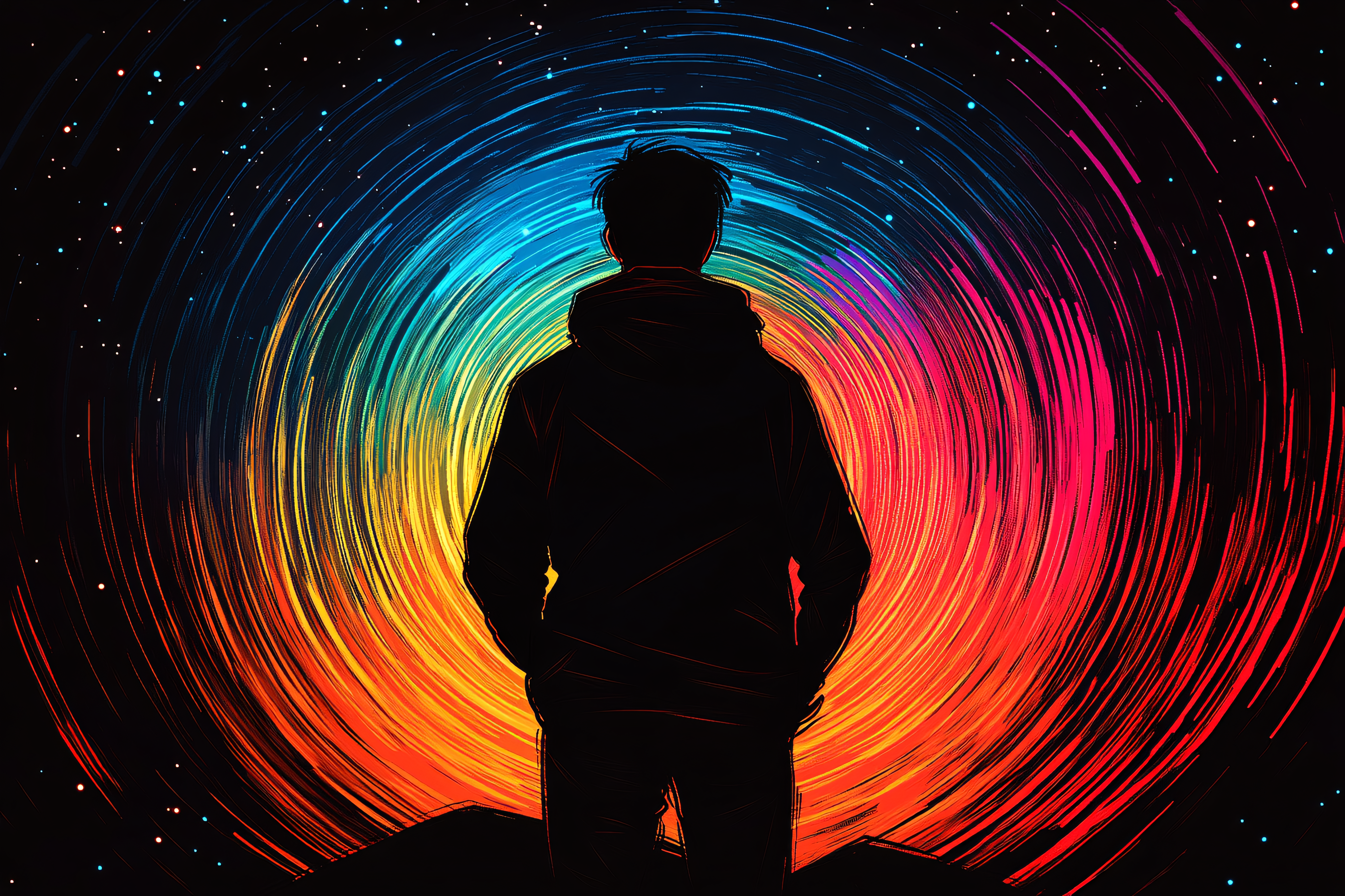 Silhouette Gazing at Cosmic Swirl
