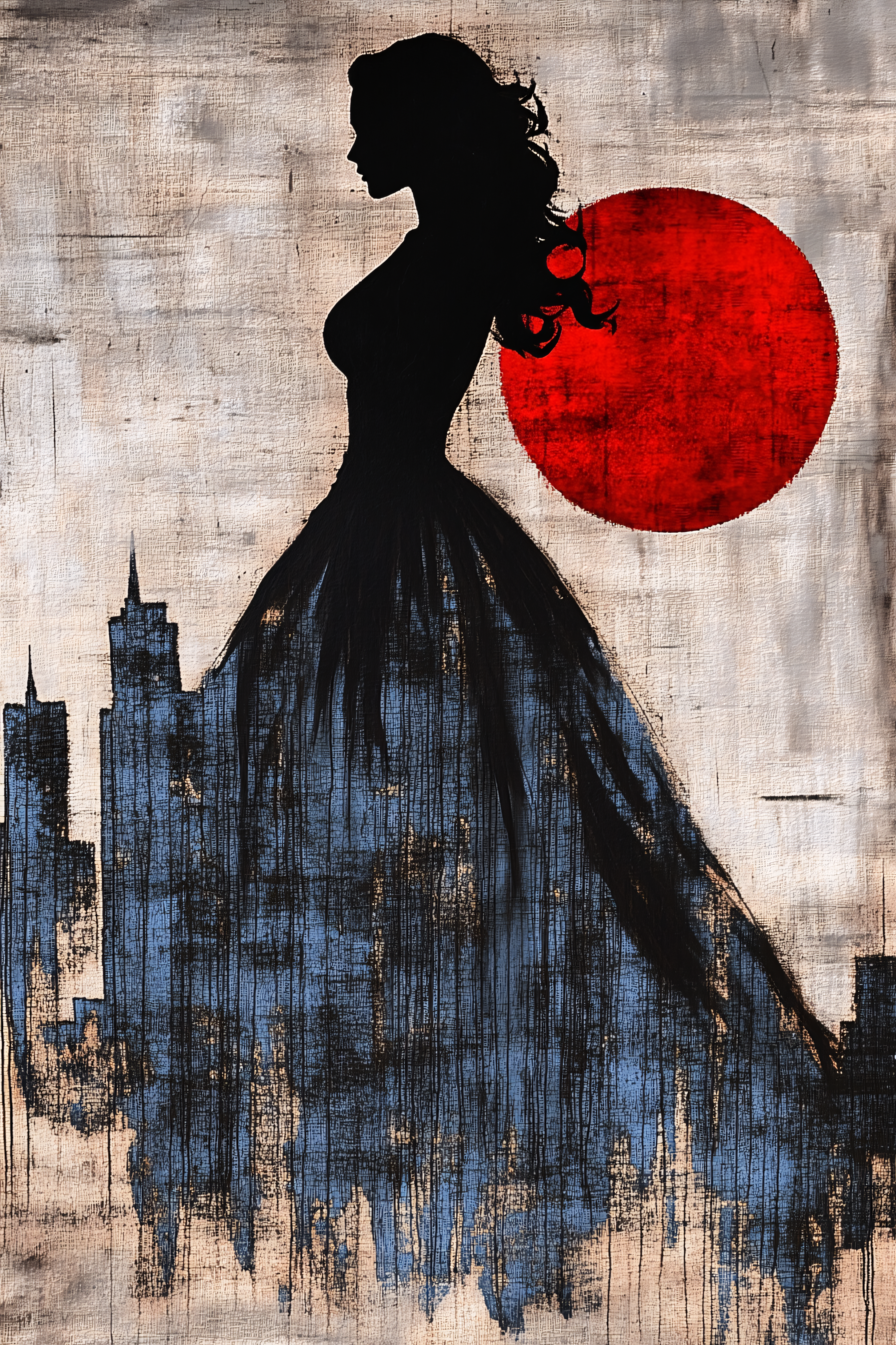 Silhouette Lady Cityscape Dress