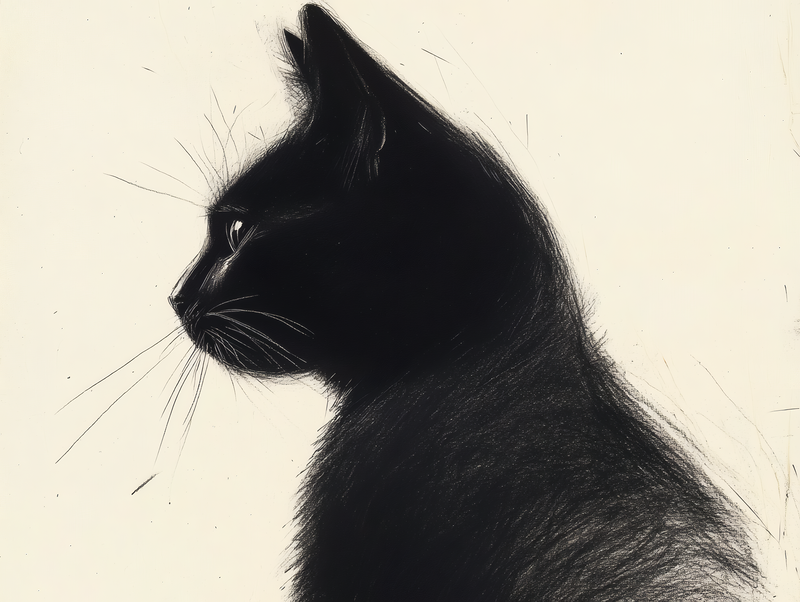 Silhouette Of A Black Cat