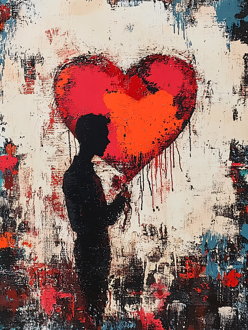 Silhouette of a Person with a Heart