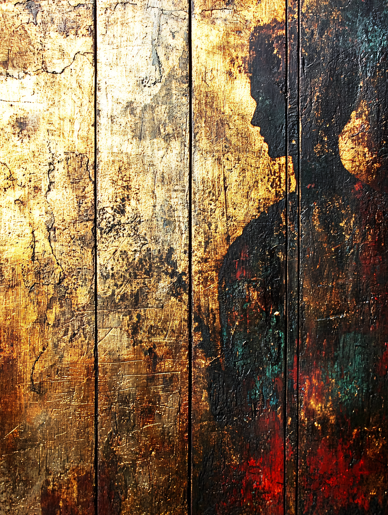 Silhouette On Wooden Panel