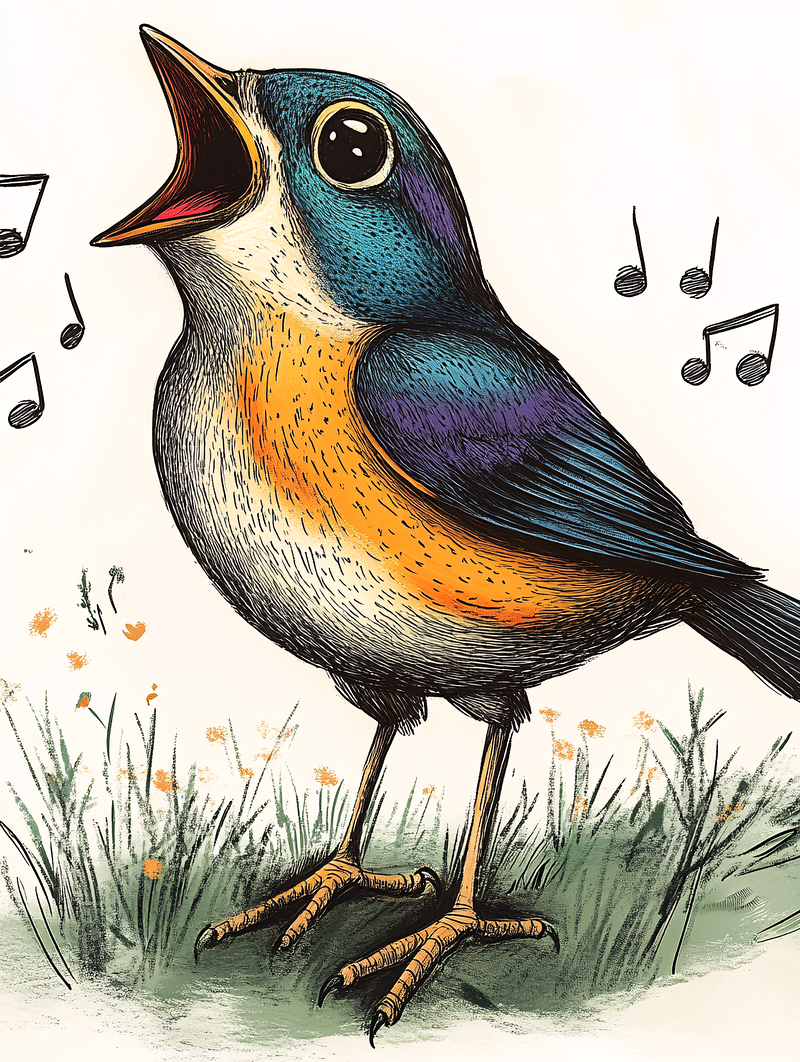 Singing Bird Illustration
