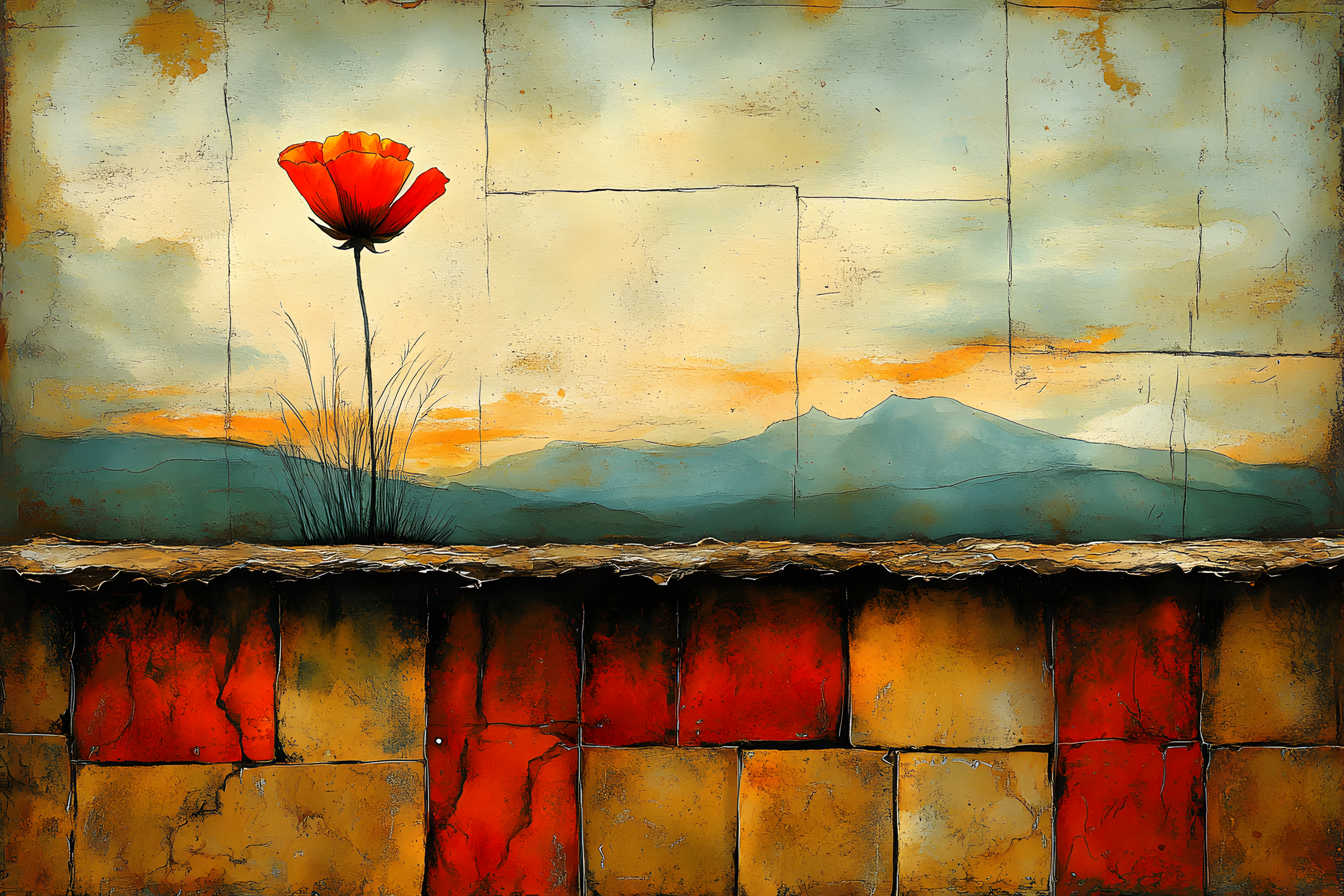 Single Red Poppy