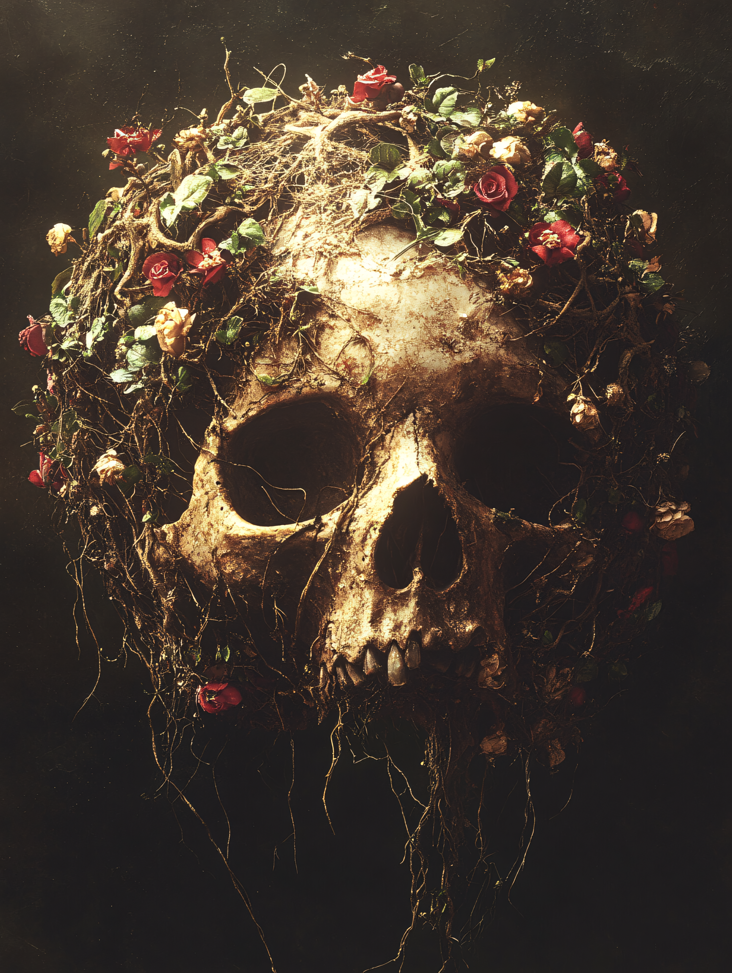 Skull Adorned With Roses