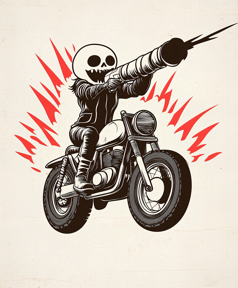 Skull Rider on Motorcycle