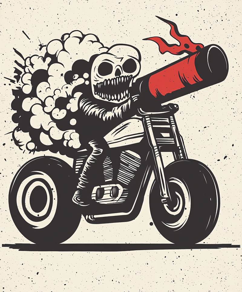 Skull Rider on Motorcycle