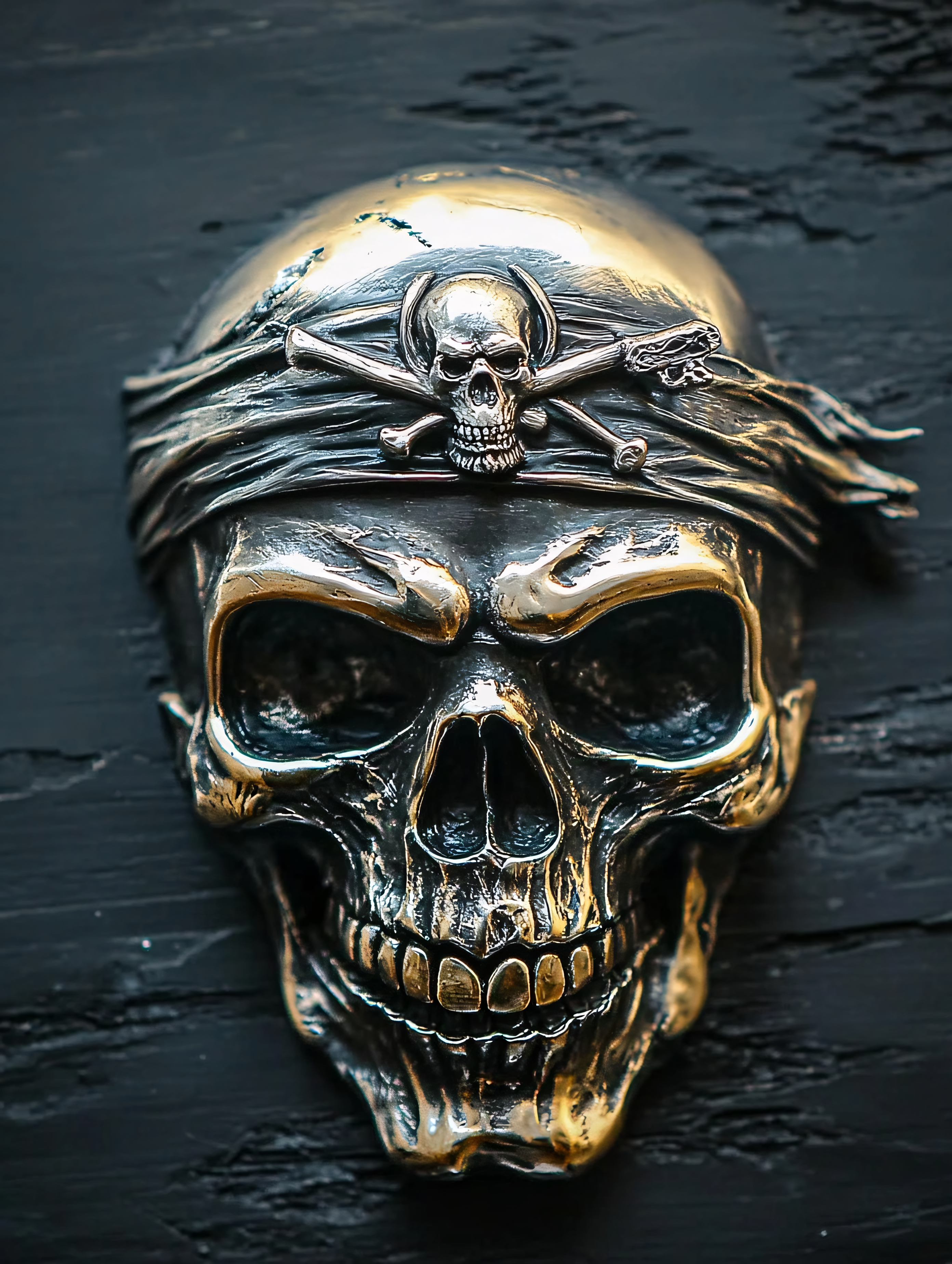 Skull With Bandana And Emblem