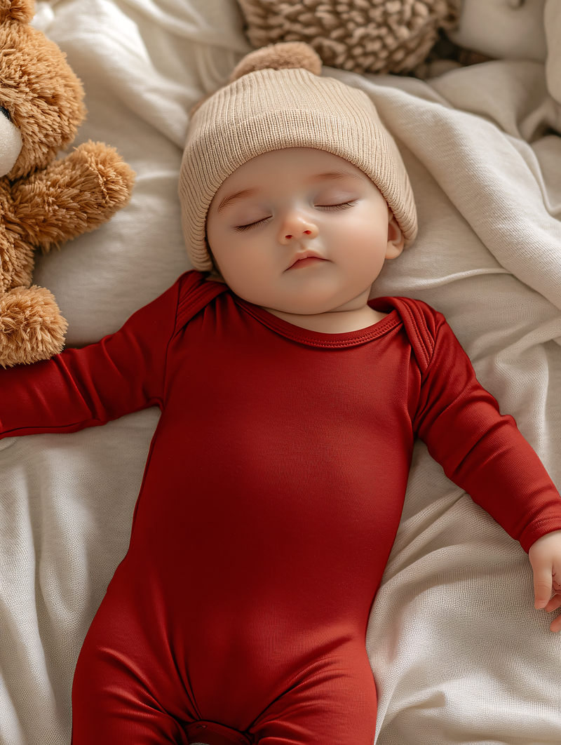 Sleepy Baby In Cozy Outfit