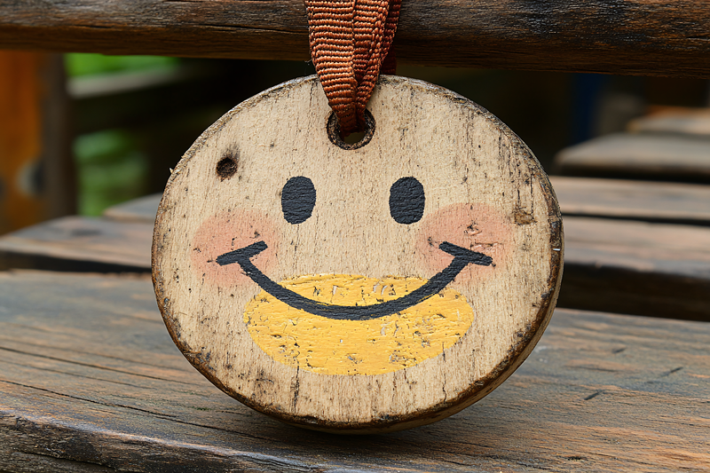 Smiley Face Wooden Decoration