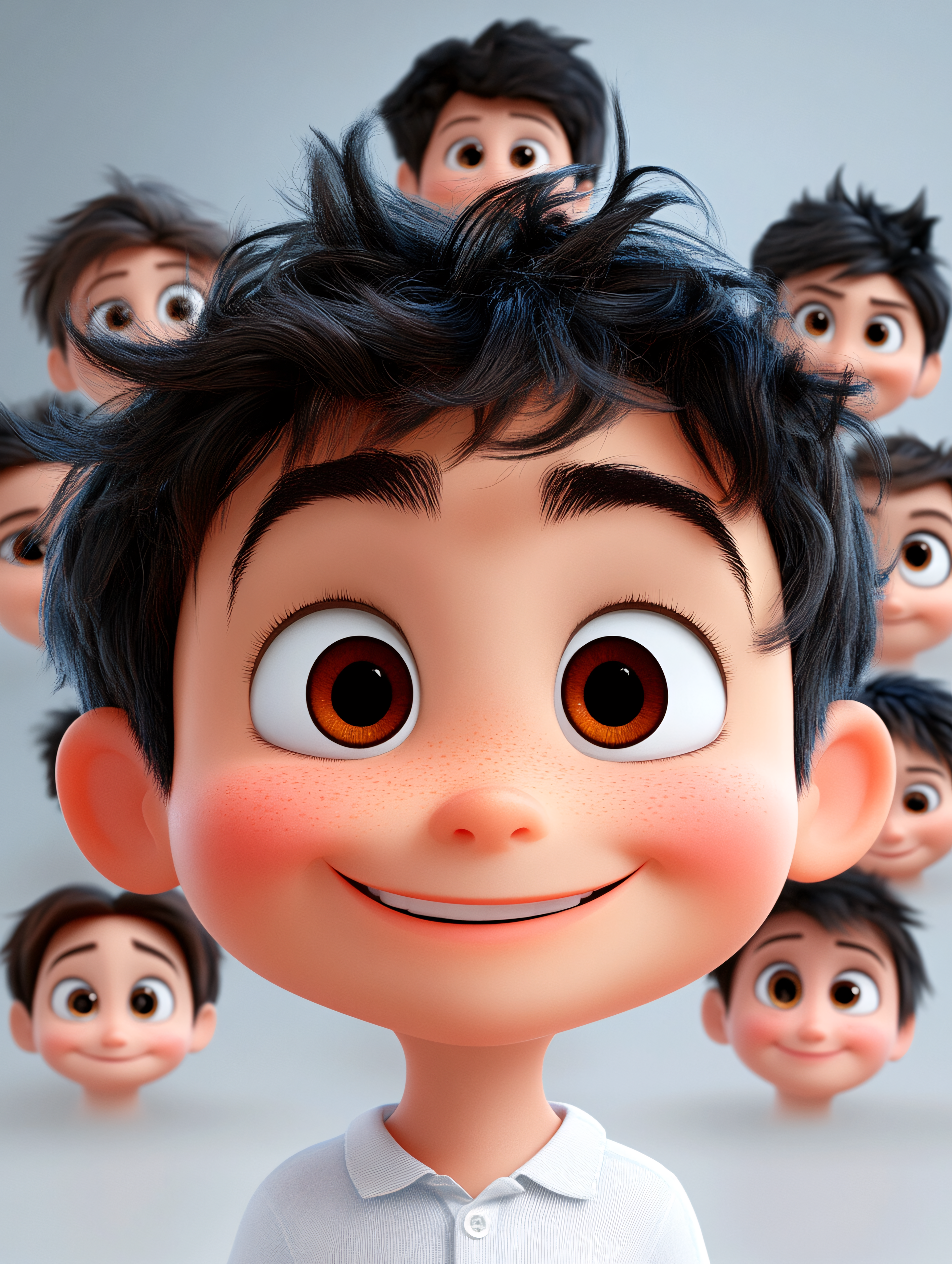 Smiling Boy Cartoon Character
