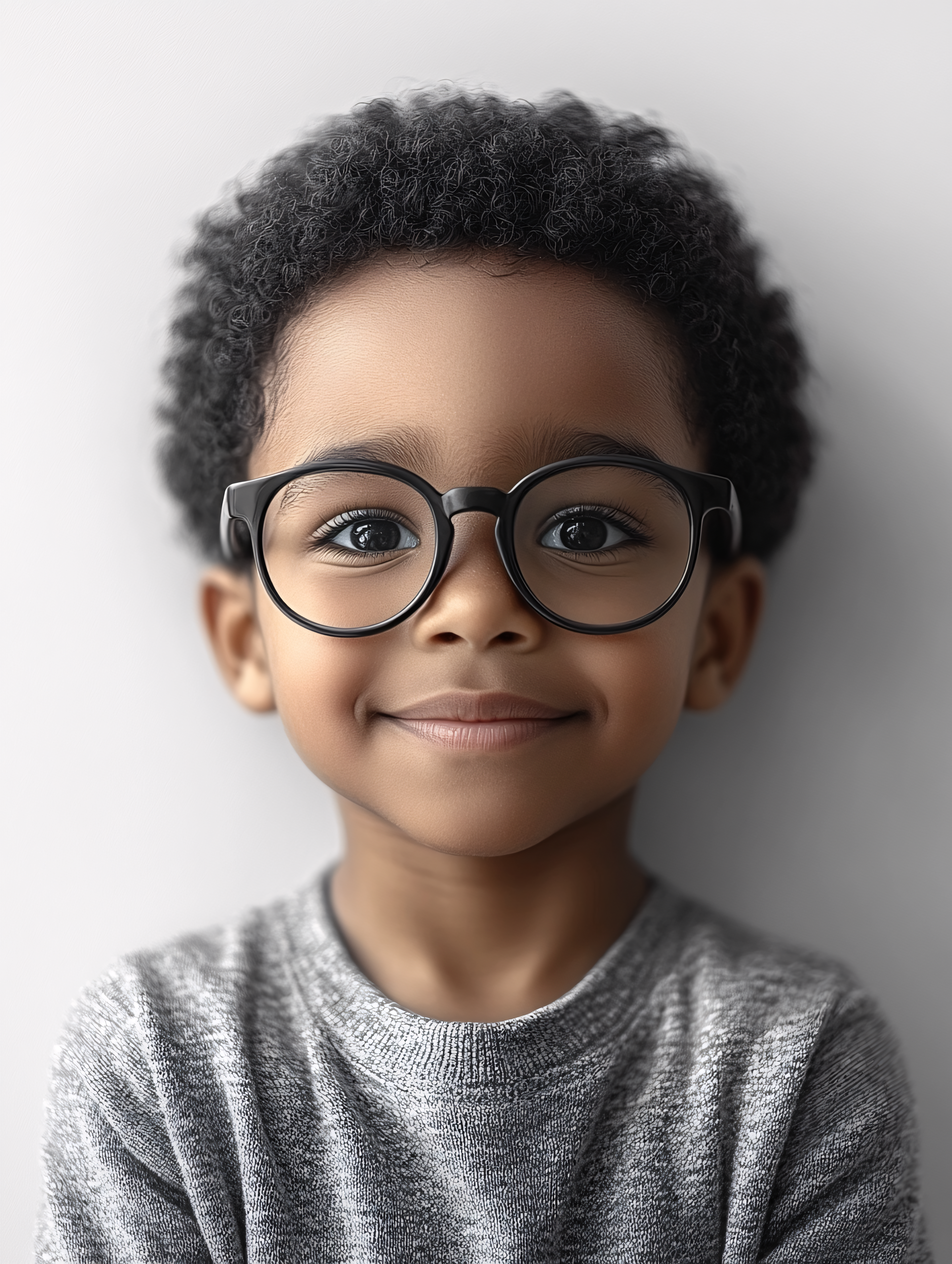 Smiling Boy With Glasses Portrait
