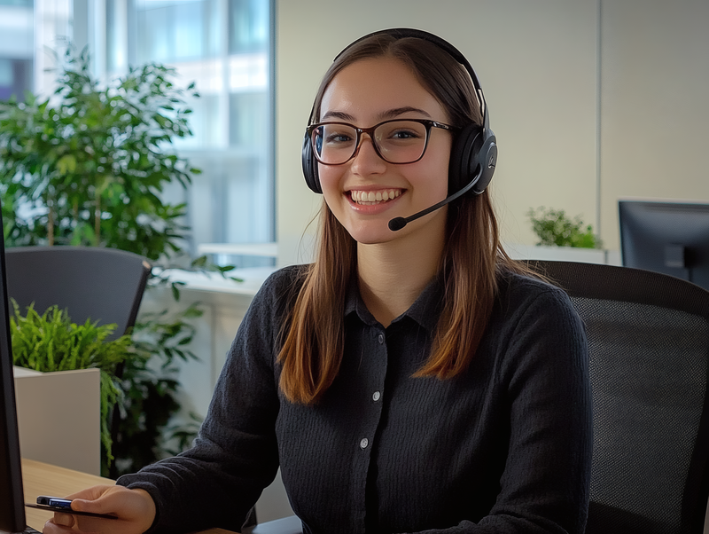 Smiling Customer Service Representative