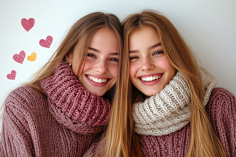 Smiling Friends in Sweaters