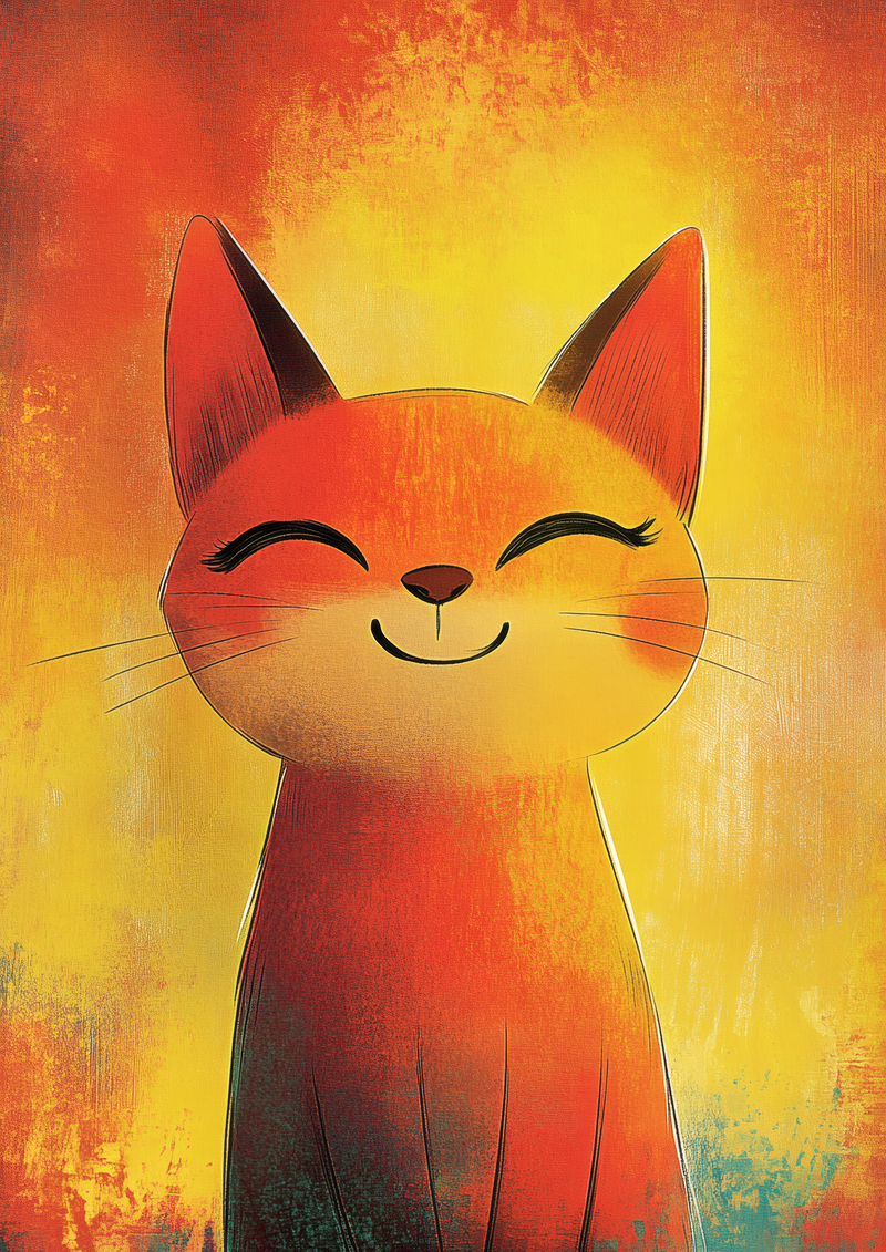 Smiling Ginger Cat Portrait