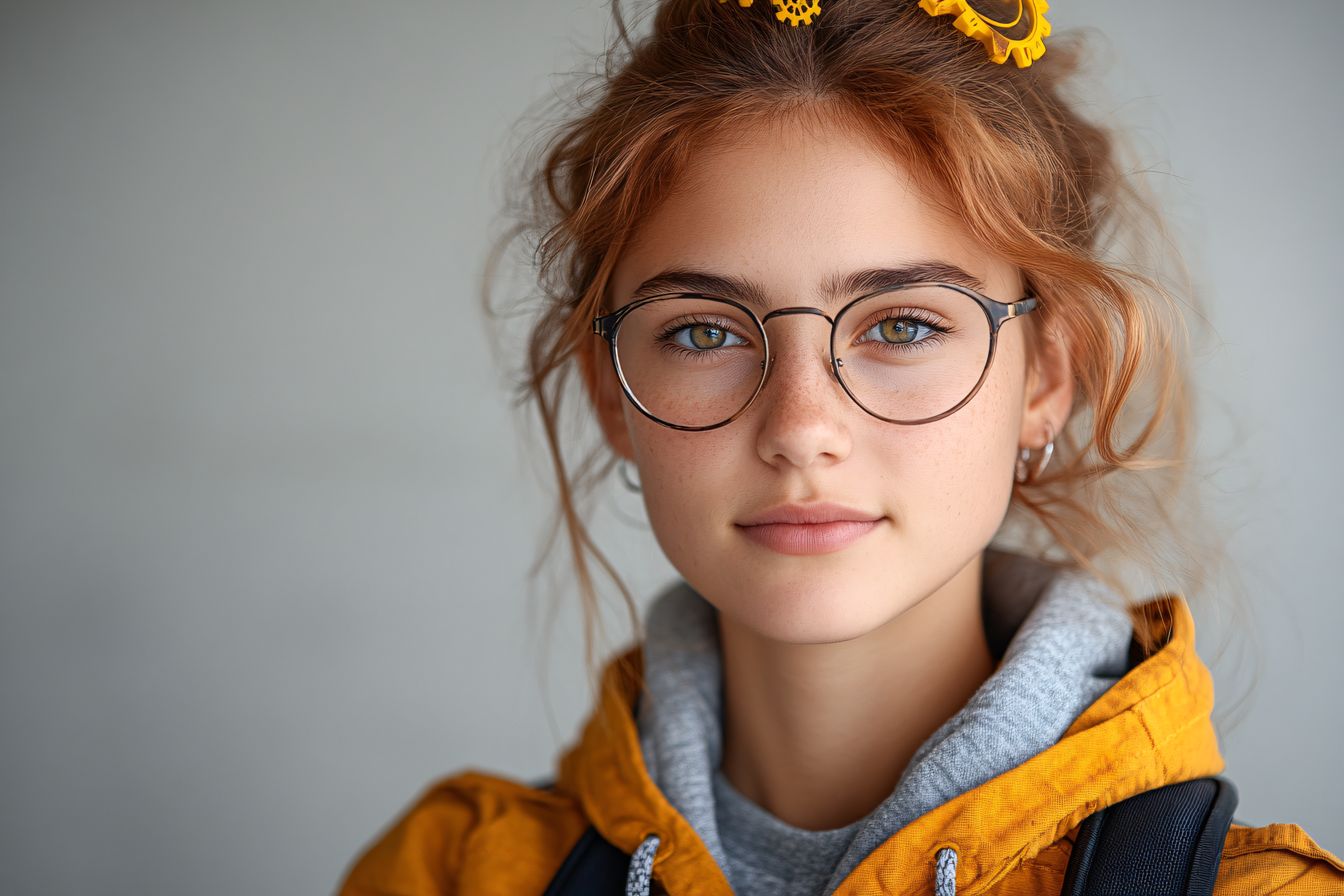 Smiling Girl with Glasses