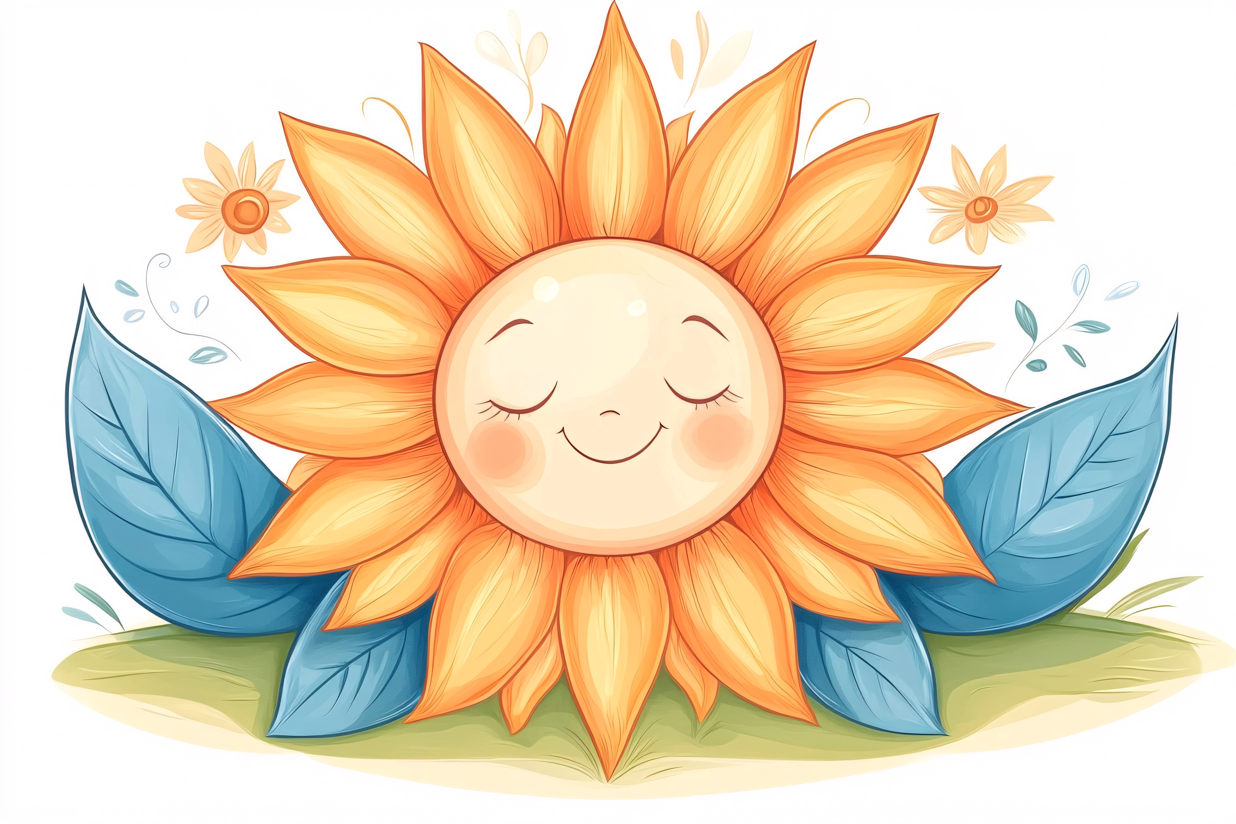 Smiling Sunflower Character