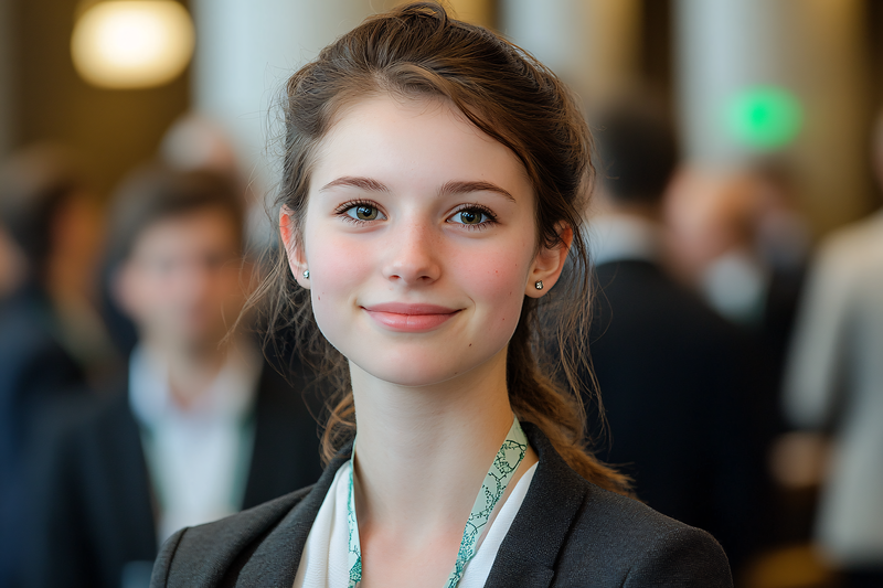 Smiling Young Woman In Business Attire
