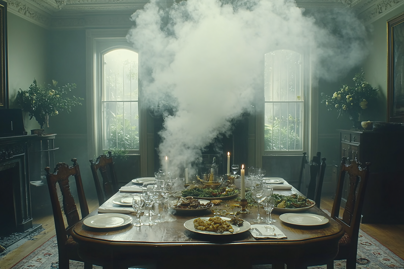 Smoke Filled Dining Room