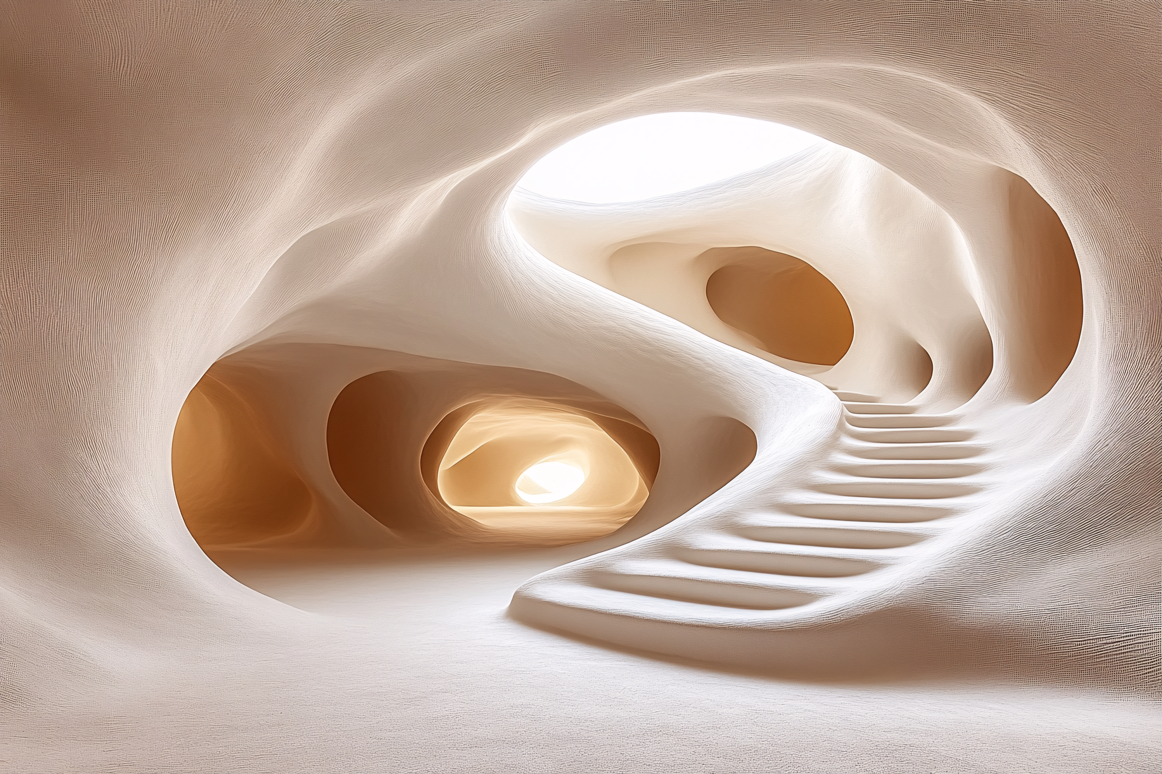 Smooth White Cave Passage