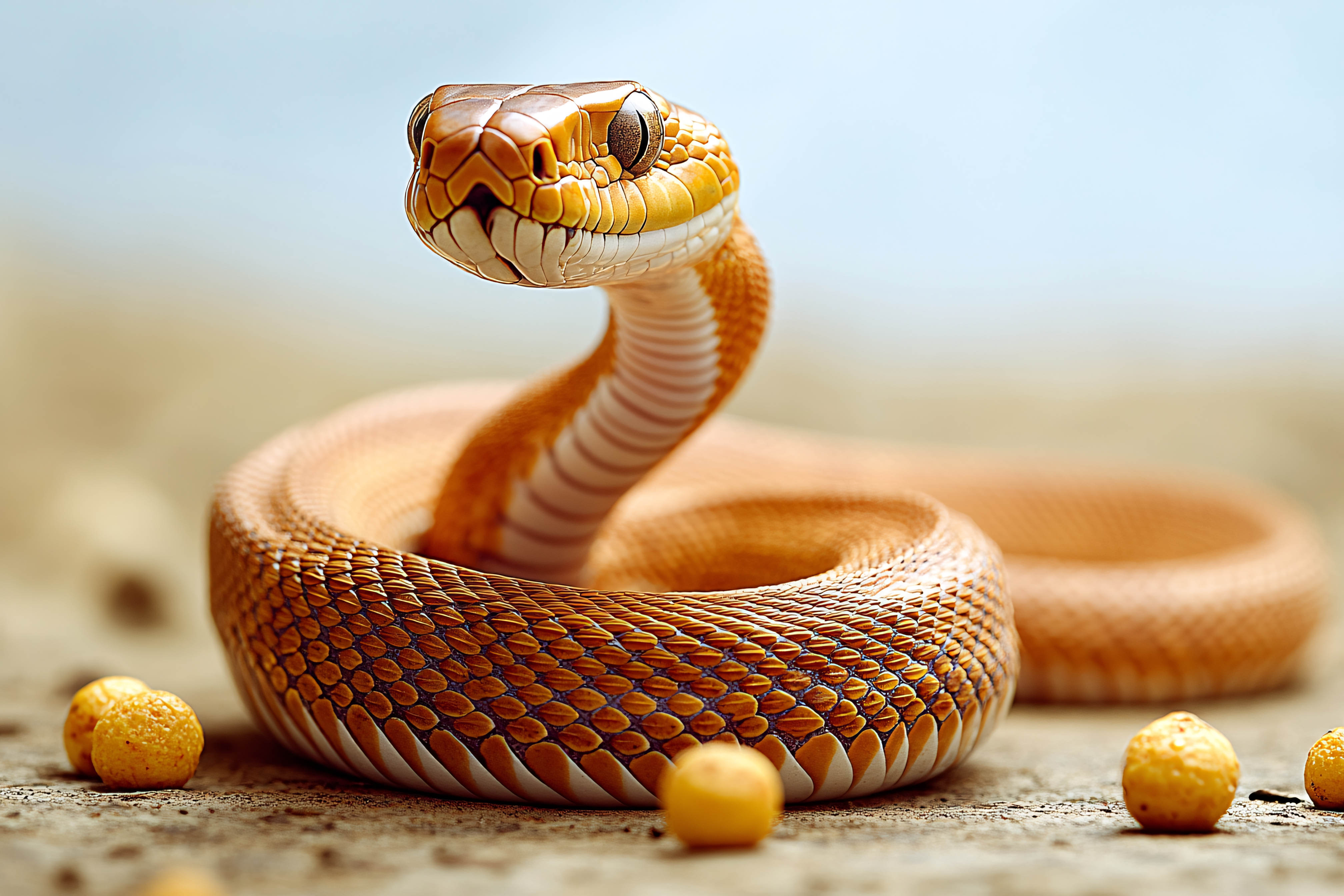 Snake Coiled On Ground