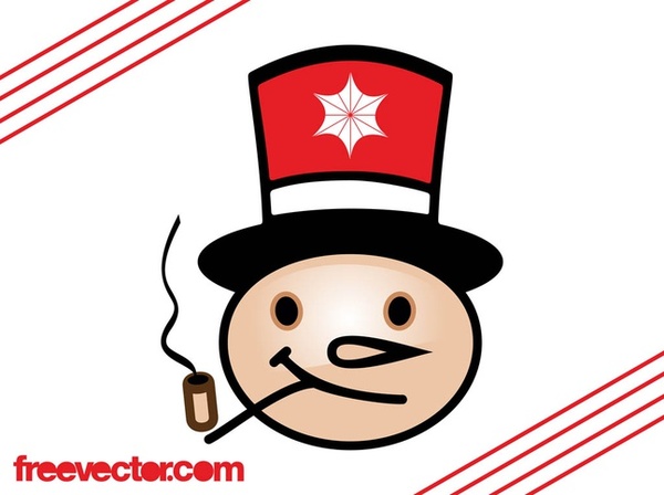 Snowman With Pipe Free Vector