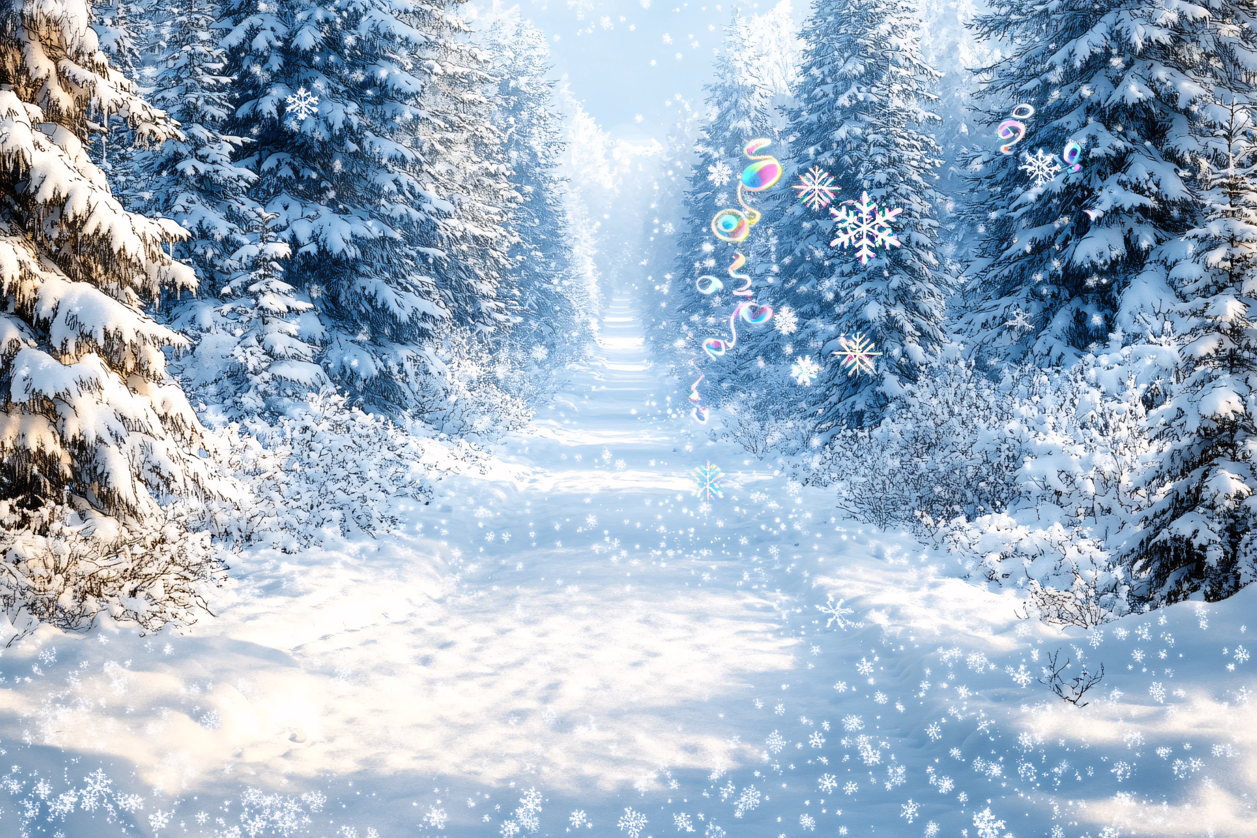 Snowy Forest Path