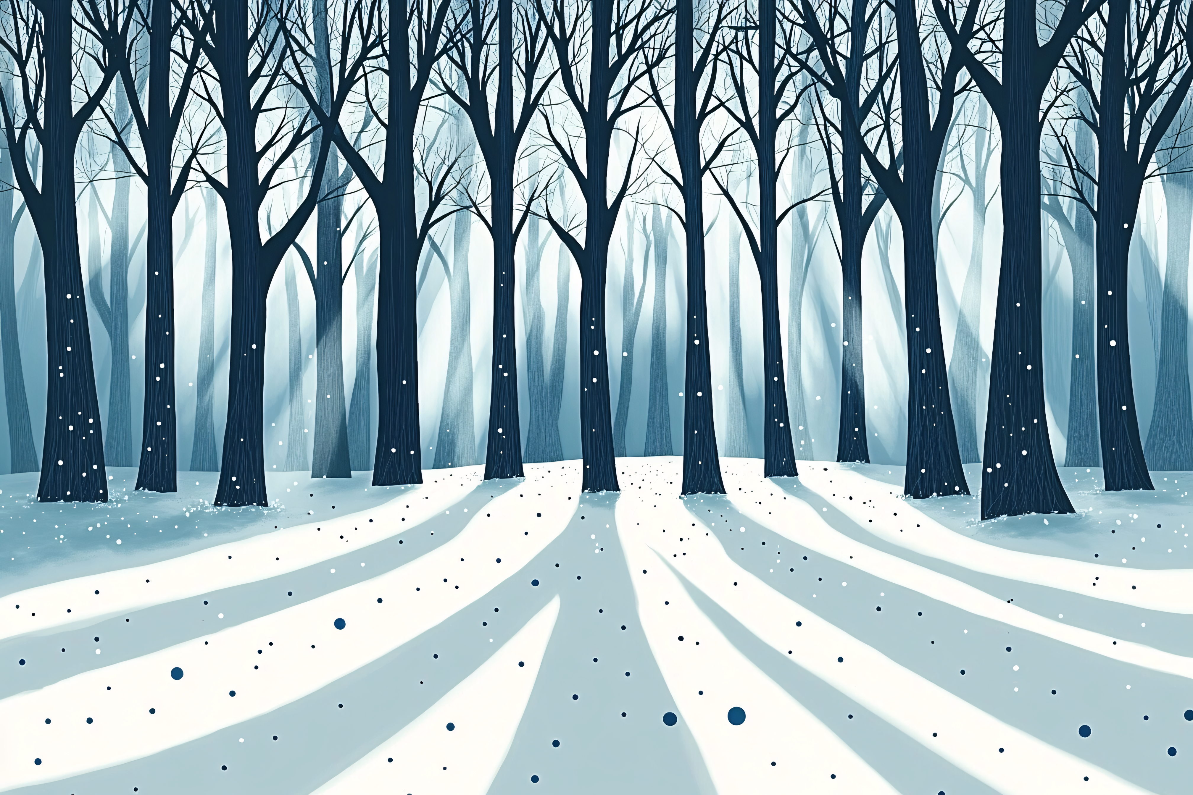 Snowy Forest Trees