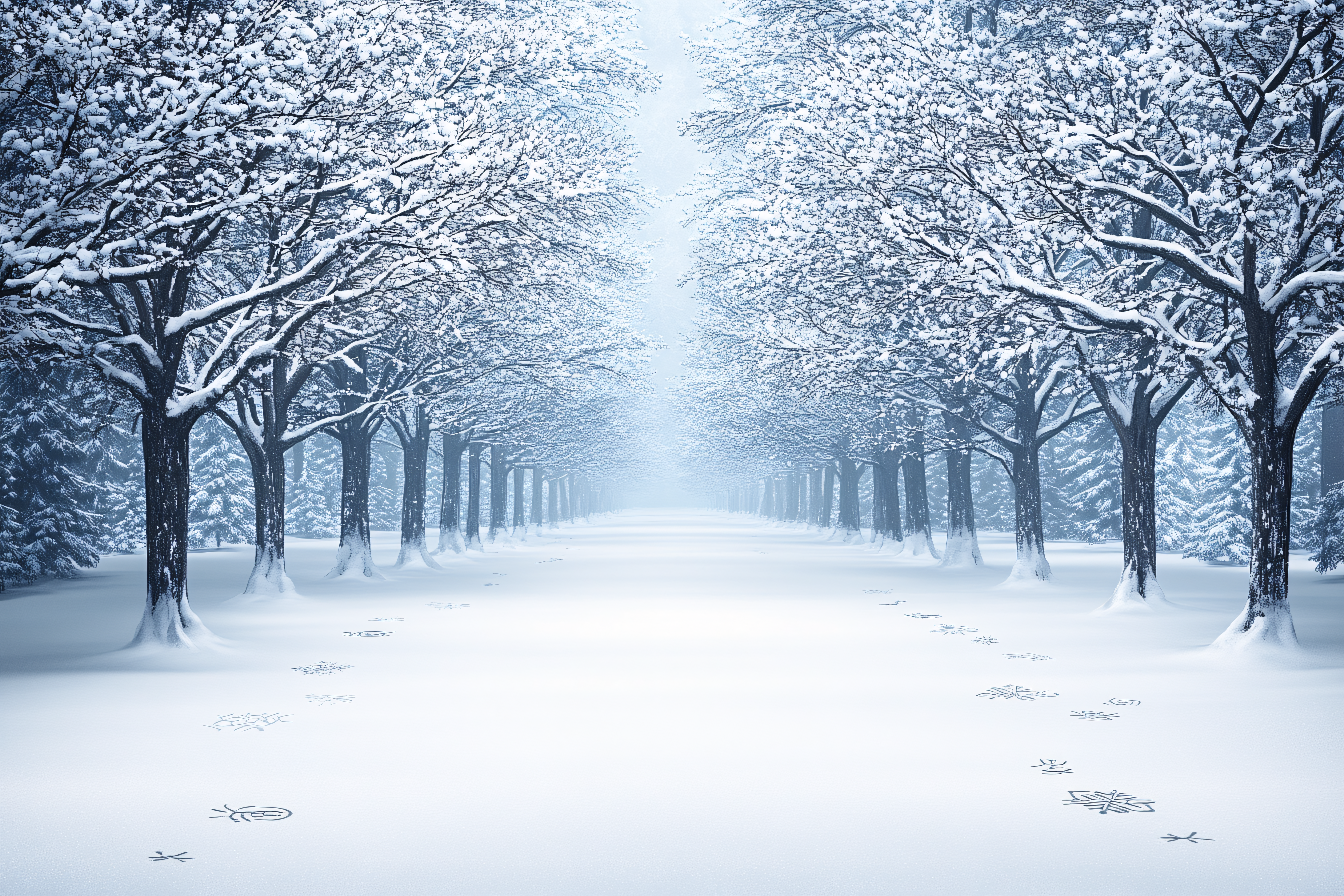 Snowy Path Through a Winter Forest