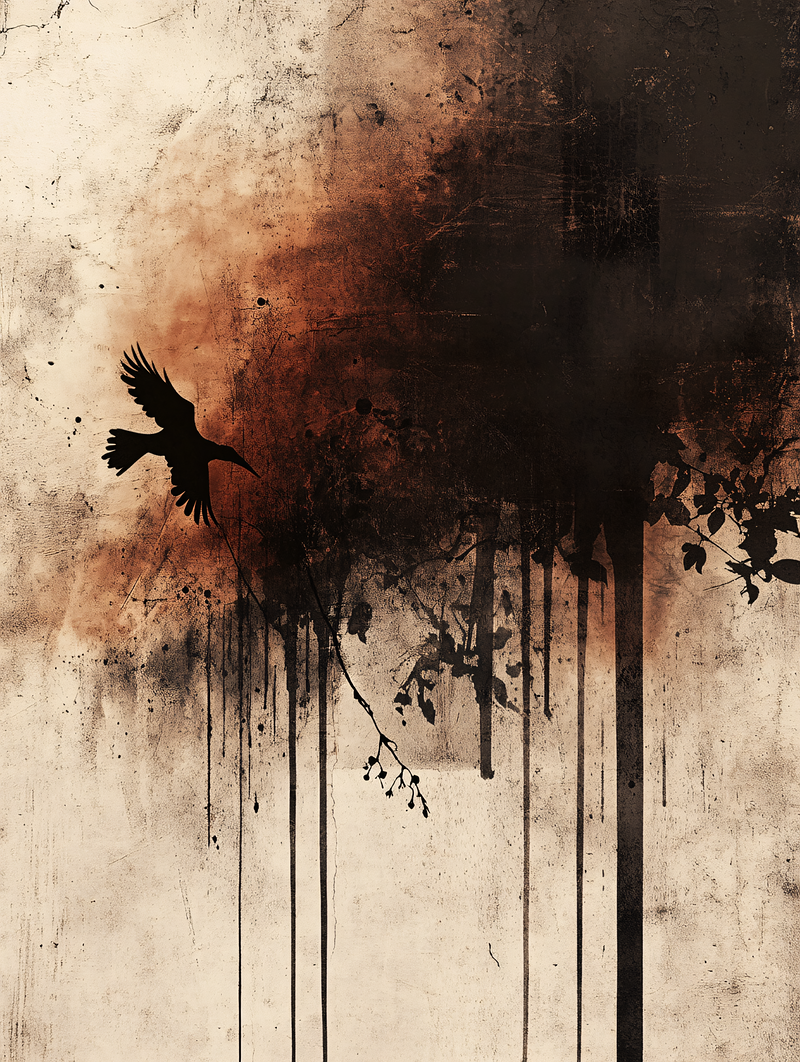 Soaring Bird Against a Weathered Canvas