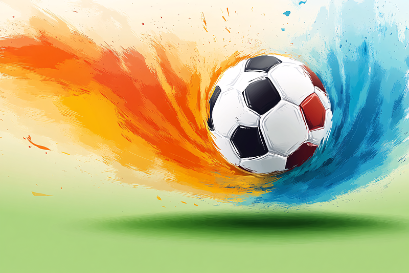 Soccer Ball with Paint Splashes