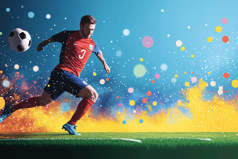 Soccer Player Kicking Ball