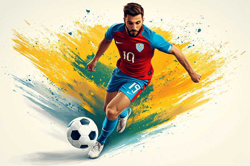 Soccer Player Kicking Ball
