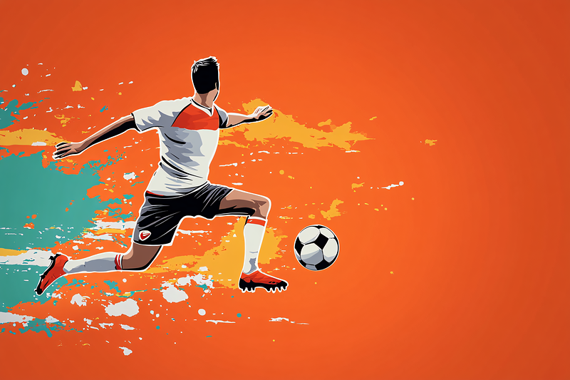 Soccer Player Kicking Ball