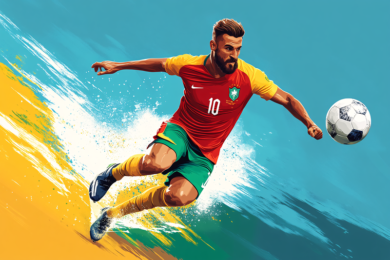 Soccer Player Kicking Ball