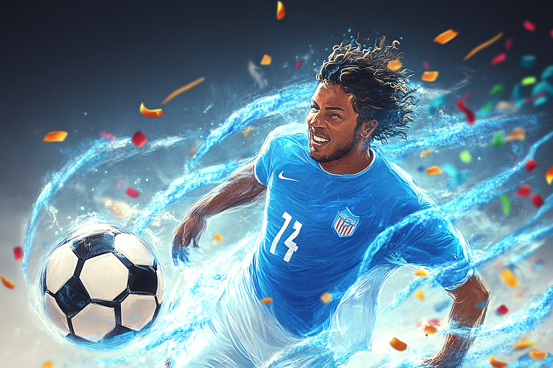 Soccer Player Kicking Ball with Dynamic Effects