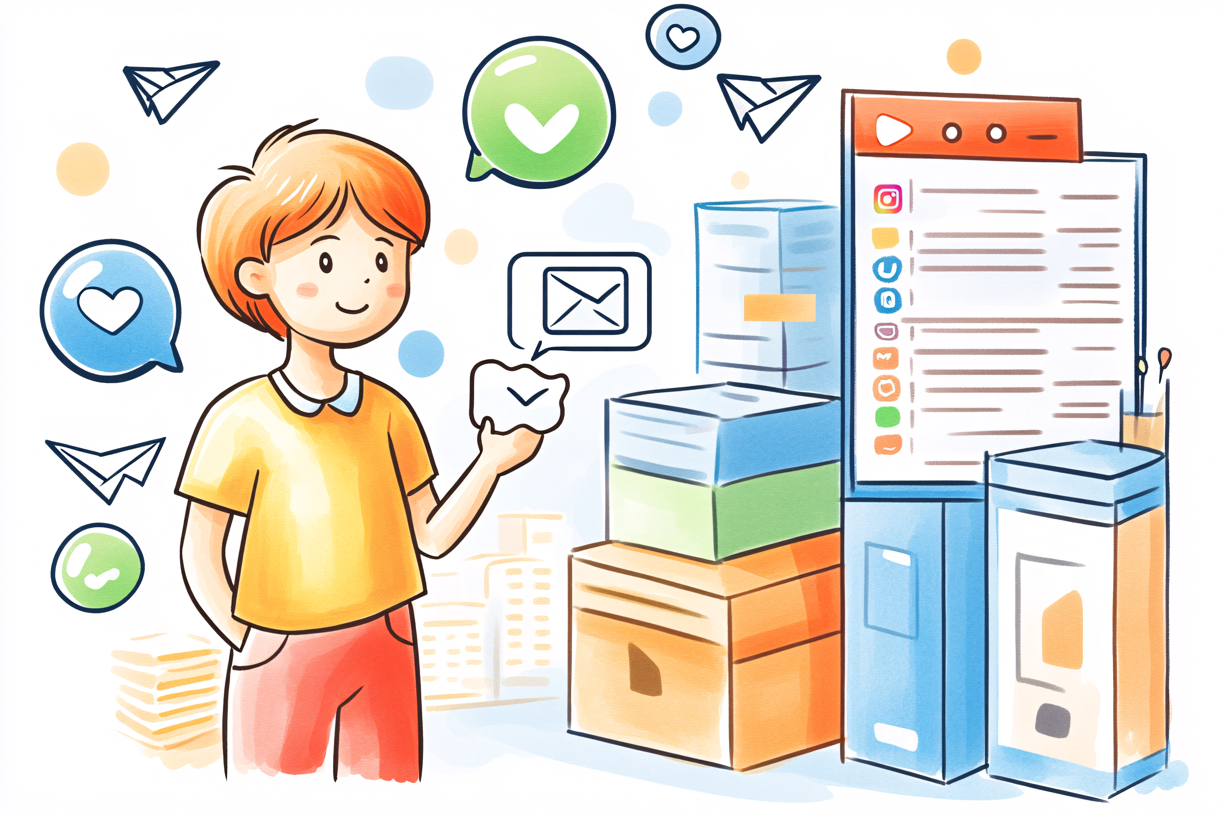 Social Media and Communication Illustration