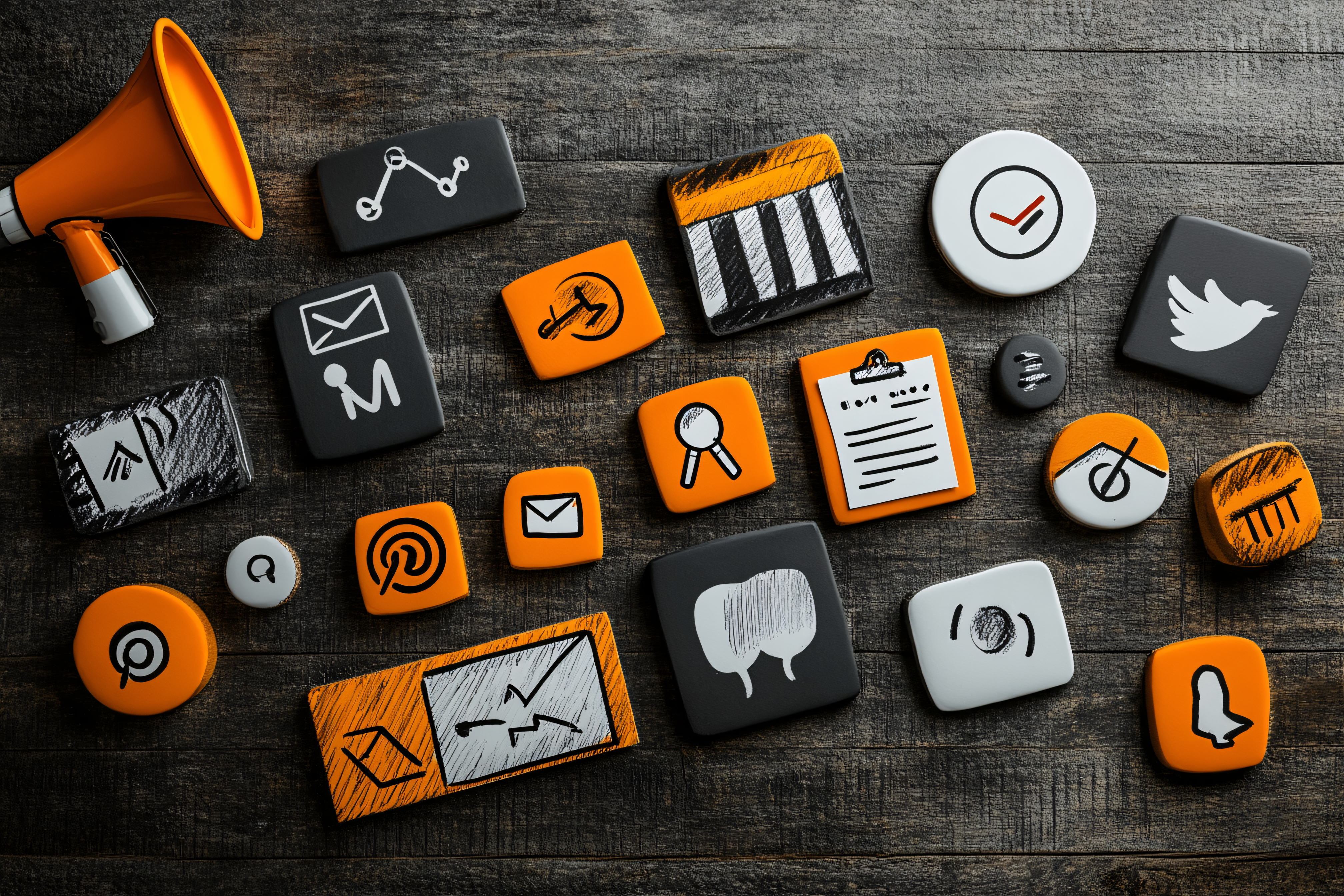 Social Media Icons Arrangement