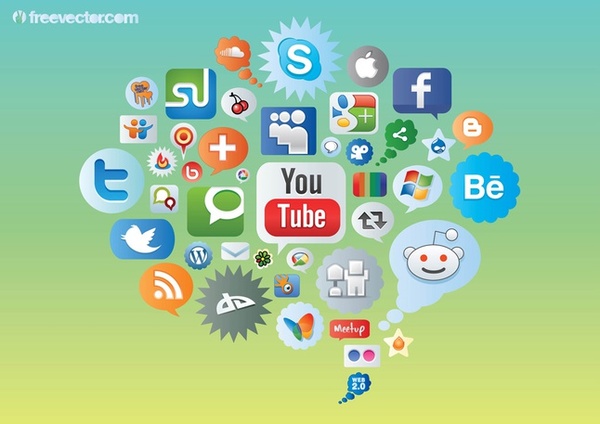 Social Media Icons Free Vector