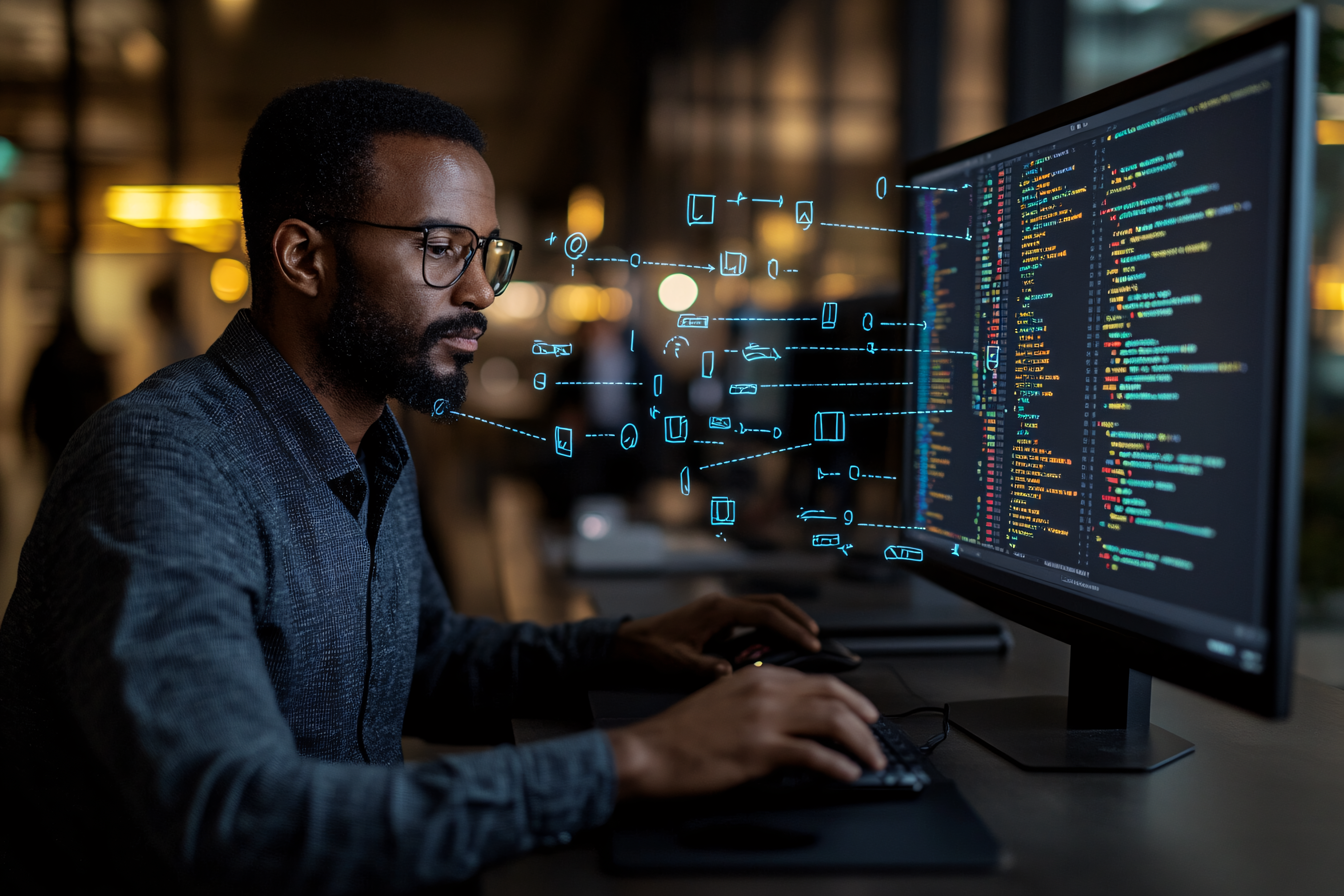 Software Developer Working on Code
