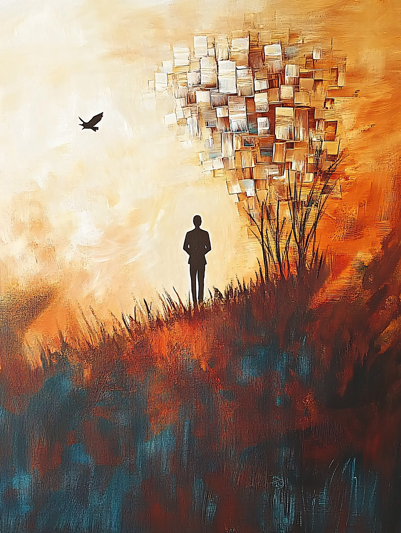 Solitary Figure On A Hilltop