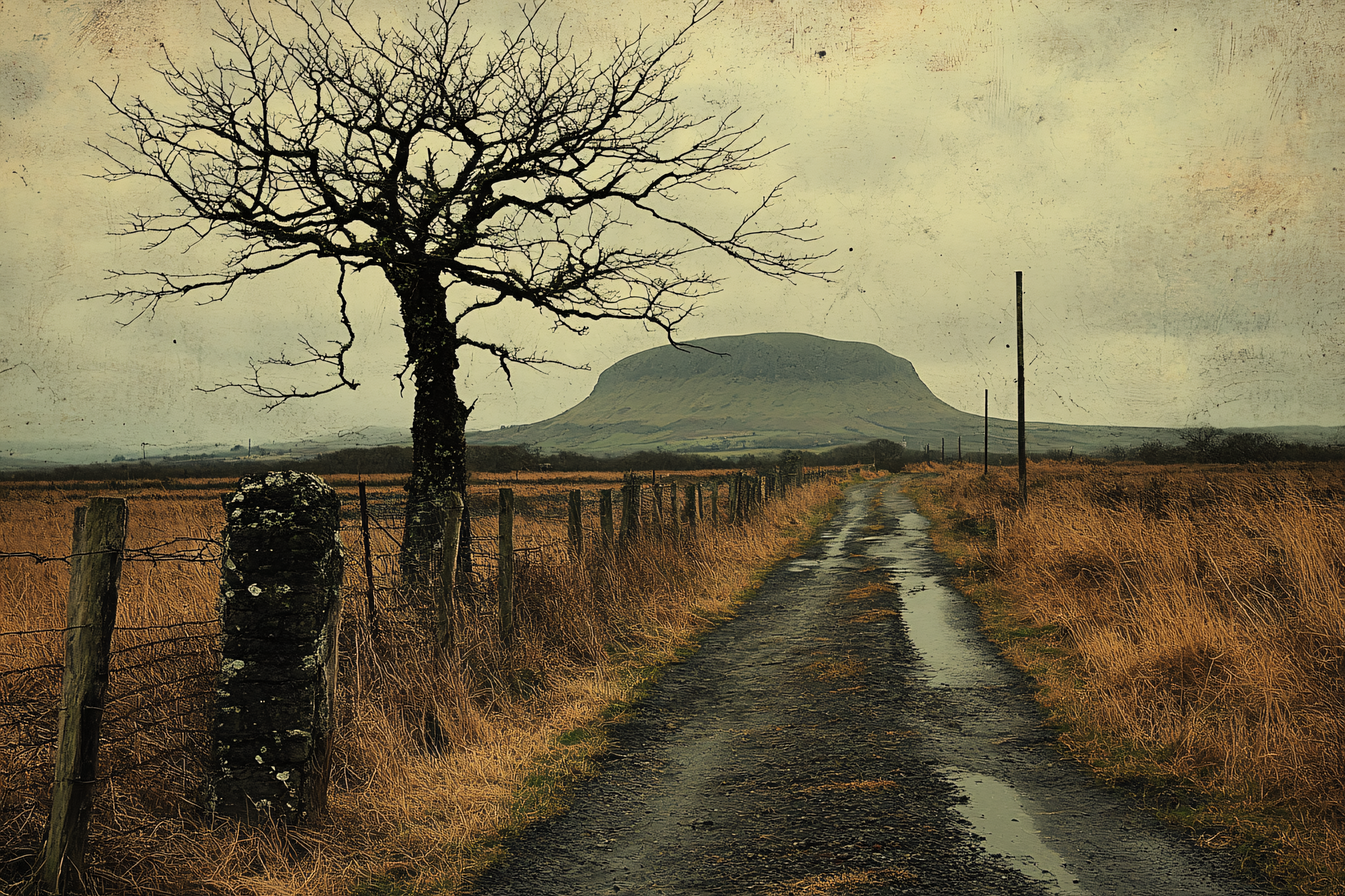 Solitary Tree by a Winding Road