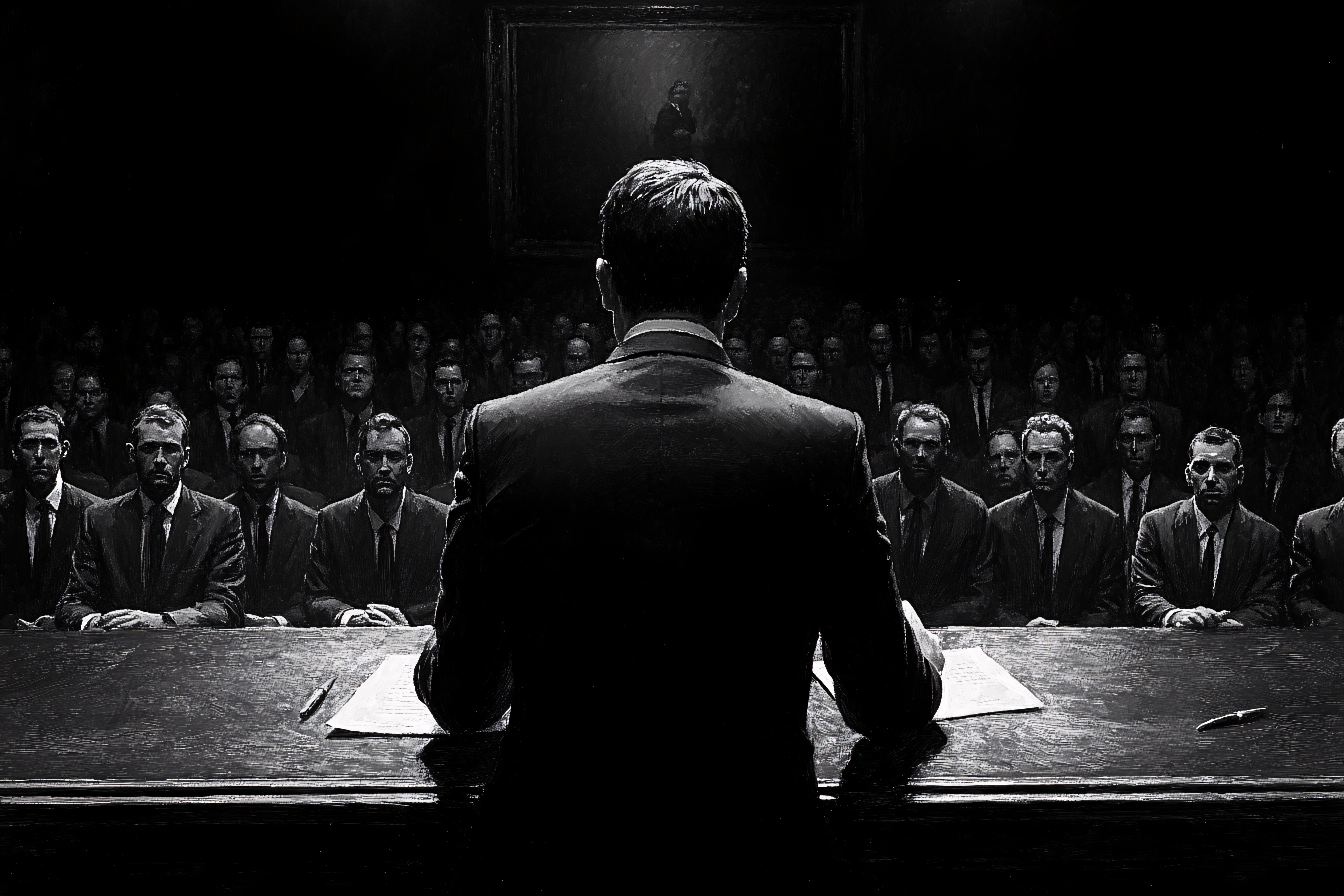 Speaker Addressing Audience in Dark Room