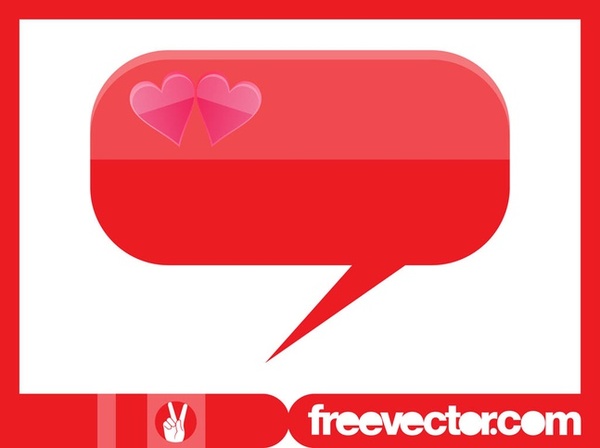 Speech Bubble With Hearts Free Vector