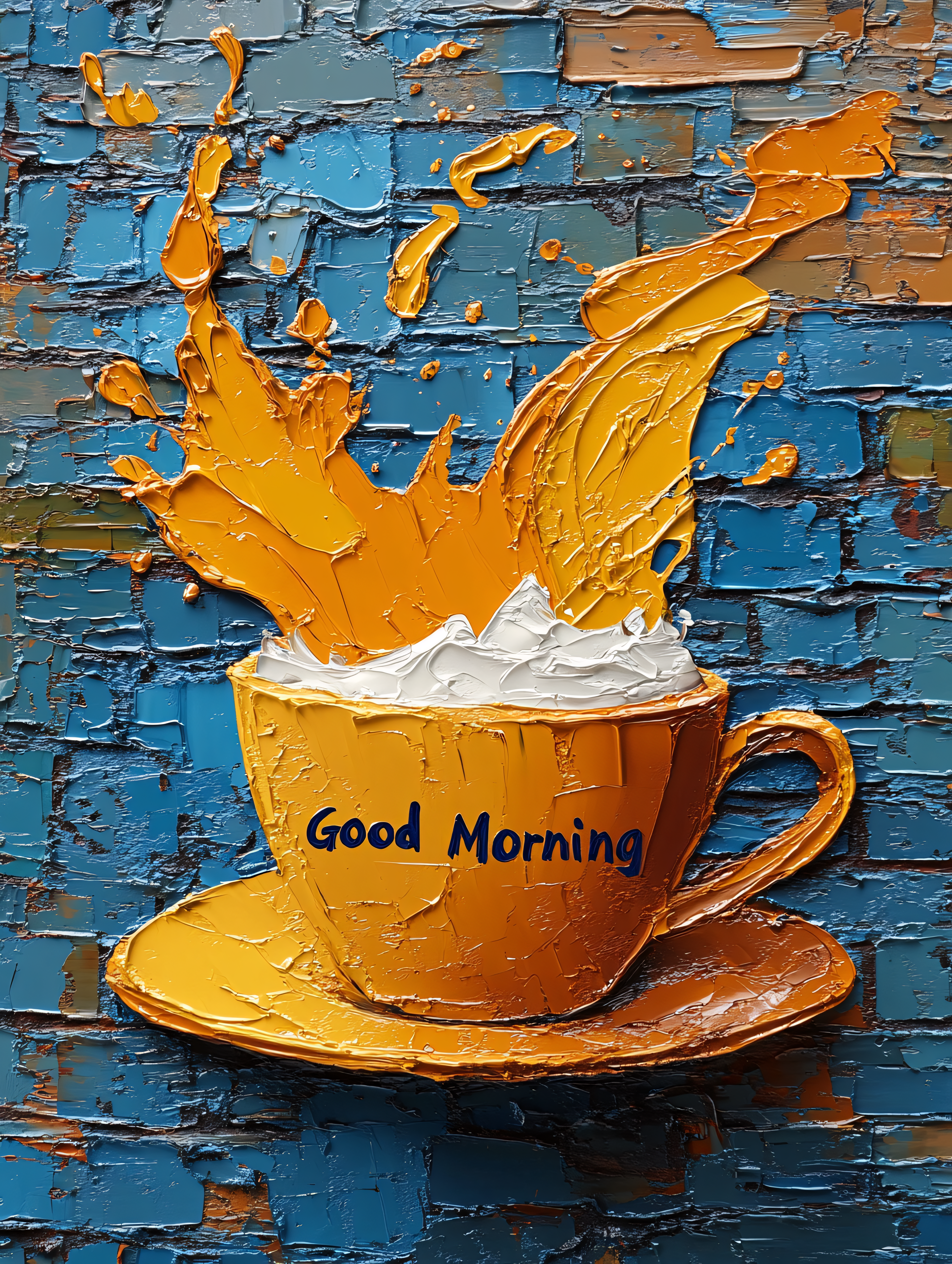Spilled Coffee Cup Painting