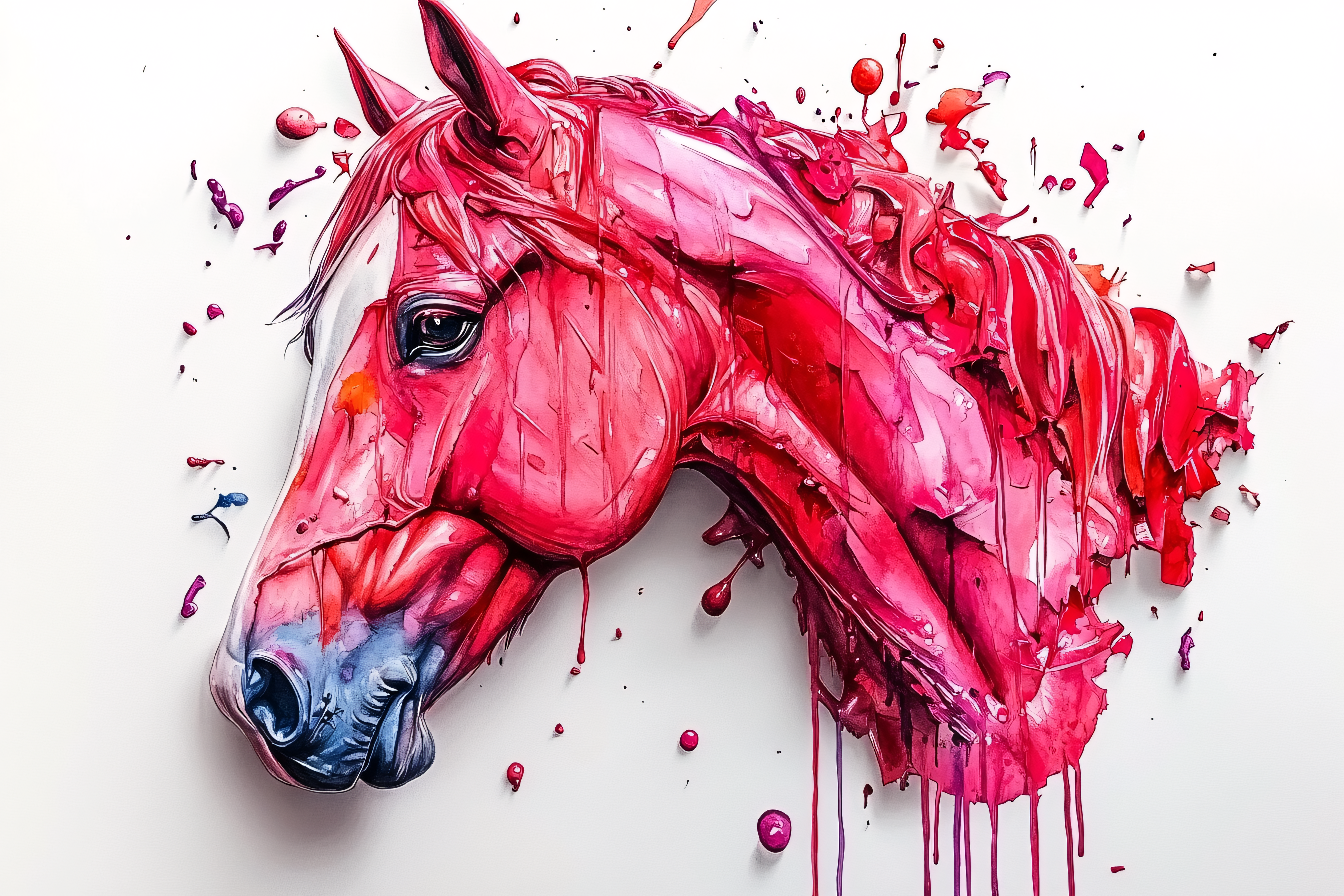 Splatter Art Horse Head